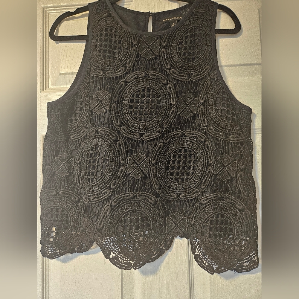 Banana Republic | Black Lace Top Size S